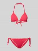 Bikini met stitchings en vetersluiting