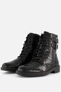 Feyn Brooke Veterboots zwart Lak