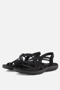 Skechers Reggae Slim Sandalen zwart Textiel