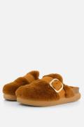 Scholl Pantoffels cognac Imitatiebont