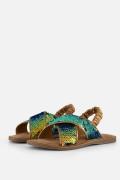 Muyters Pailetten Sandalen goud Leer