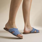 Ann Rocks Denim Slippers blauw Synthetisch
