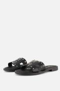Oh My Sandals Slippers zwart Leer