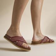 Cellini Raffia Slippers rood Textiel