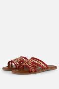 Cellini Raffia Slippers rood Textiel