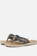Tamaris Denim Slippers blauw Textiel