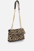 Charm Leopard Schoudertas bruin Textiel