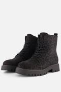 Cellini Leopard Veterboots zwart Suede