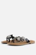 Lazamani Slippers Beads zwart Leer