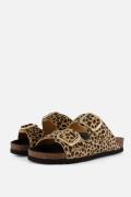 Scholl Noelle Sandalen Panterprint bruin Leer