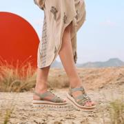 Rieker Sandalen F-Leest groen Synthetisch