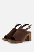 Tamaris Sandalen Met Hak bruin Suède