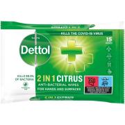 Dettol 2in1 Anti-Bacterial Wipes For Hand And Surfaces 15 St.
