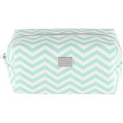Mineas Cosmetic Bag Zigzag  Turquoise/ White