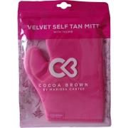 Cocoa Brown Velvet Thumb Tanning Mitt