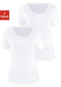 Vivance Shirt met korte mouwen elastische katoenkwaliteit (Set van 2)