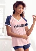 KangaROOS Shortama met contrastkleurige raglanmouwen (2-delig, 1 stuk)