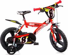 Dino Kinderfiets Mountainbike 14 inch met zijwieltjes, klep en coole s...