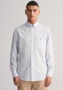 Gant Overhemd met lange mouwen REG POPLIN GINGHAM SHIRT met logoborduu...