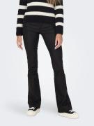 Only Imitatieleren broek ONLBLUSH MID WAIST FLARED COATED NOOS