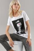NU 20% KORTING: Aniston SELECTED T-shirt gegarneerd met strassteentjes