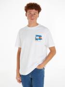 NU 20% KORTING: TOMMY JEANS T-shirt TJM TOMMY NY GRAFFITI FLAG TEE