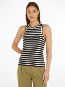 NU 20% KORTING: Tommy Hilfiger Tanktop SLIM 5X2 RIB STRIPE TANK NS