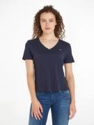 TOMMY JEANS Shirt met V-hals met tommy jeans-merklabel op borsthoogte