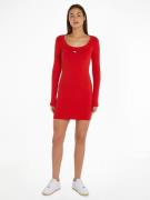 NU 20% KORTING: TOMMY JEANS Jerseyjurk TJW BADGE RIB BODYCON LS