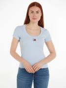 NU 20% KORTING: TOMMY JEANS T-shirt TJW SLIM BADGE RIB TEE SS