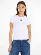 TOMMY JEANS Shirt met ronde hals TJW SLIM BADGE RIB TEE met tommy jean...