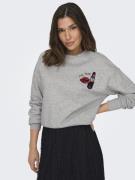 NU 25% KORTING: Only Sweater ONLKINJA L/S LIPSTICK O-NECK BOX SWT
