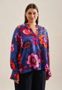 seidensticker Klassieke blouse Zwarte roos Tuniek print