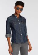 NU 20% KORTING: Arizona Jeans blouse Met drukknopen in parelmoer-look