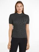 NU 20% KORTING: Calvin Klein Shirt met staande kraag AOP RIB TEE met e...