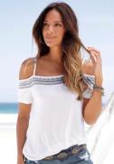 s.Oliver RED LABEL Beachwear Shirt met korte mouwen met bedrukte boord...