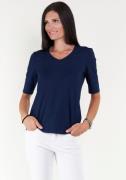 Seidel Moden Shirt met V-hals met halve mouwen van zacht materiaal, ma...