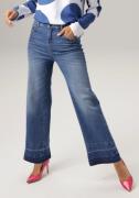 Aniston CASUAL Straight jeans met een trendy wassing op de licht geraf...