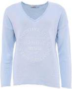 NU 20% KORTING: Zwillingsherz Sweatshirt V-halslijn in Used-look licht...