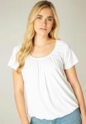 NU 20% KORTING: Base Level T-shirt Yona met plooien bij de hals en een...