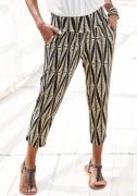 Lascana 7/8-broek met brede tailleband en all-over print, lichtgewicht...