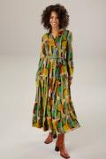 Aniston CASUAL Maxi-jurk met kleurrijke, grafische print (Met een afne...