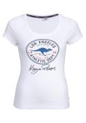 NU 20% KORTING: KangaROOS T-shirt met grote retro labelprint voor