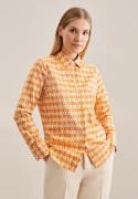 seidensticker Overhemdblouse Zwarte roos Lange mouwen kraag geometrisc...