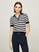 Tommy Hilfiger Trui met polokraag BUTTON POLO SS TOP met logo op borst...