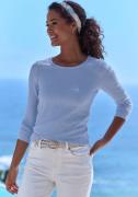 NU 20% KORTING: Lascana Shirt met lange mouwen in modieuze piqué-look