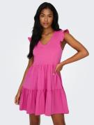 NU 20% KORTING: Only Jerseyjurk ONLMAY CAP SLEEVES FRILL DRESS