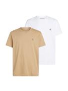 Calvin Klein T-shirt 2 PACK MONOLOGO met kleine logoprint op borsthoog...