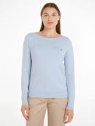 Tommy Hilfiger Gebreide trui CO JERSEY STITCH BOAT-NK SWEATER met tomm...