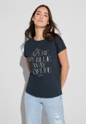 STREET ONE Shirt met print met glitter-tekst-print